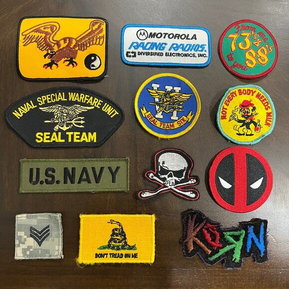 Vintage & New Iron On & Sewn On Patch Lot Of 12 Military Marvel And More - Picture 1 of 9